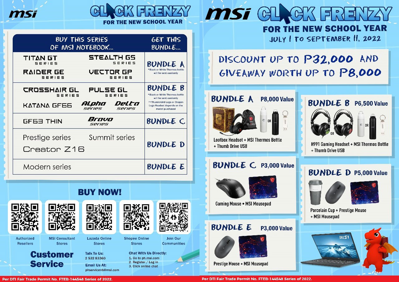 MSI Launches Back-to-School "Click Frenzy For the New School Year" Promo