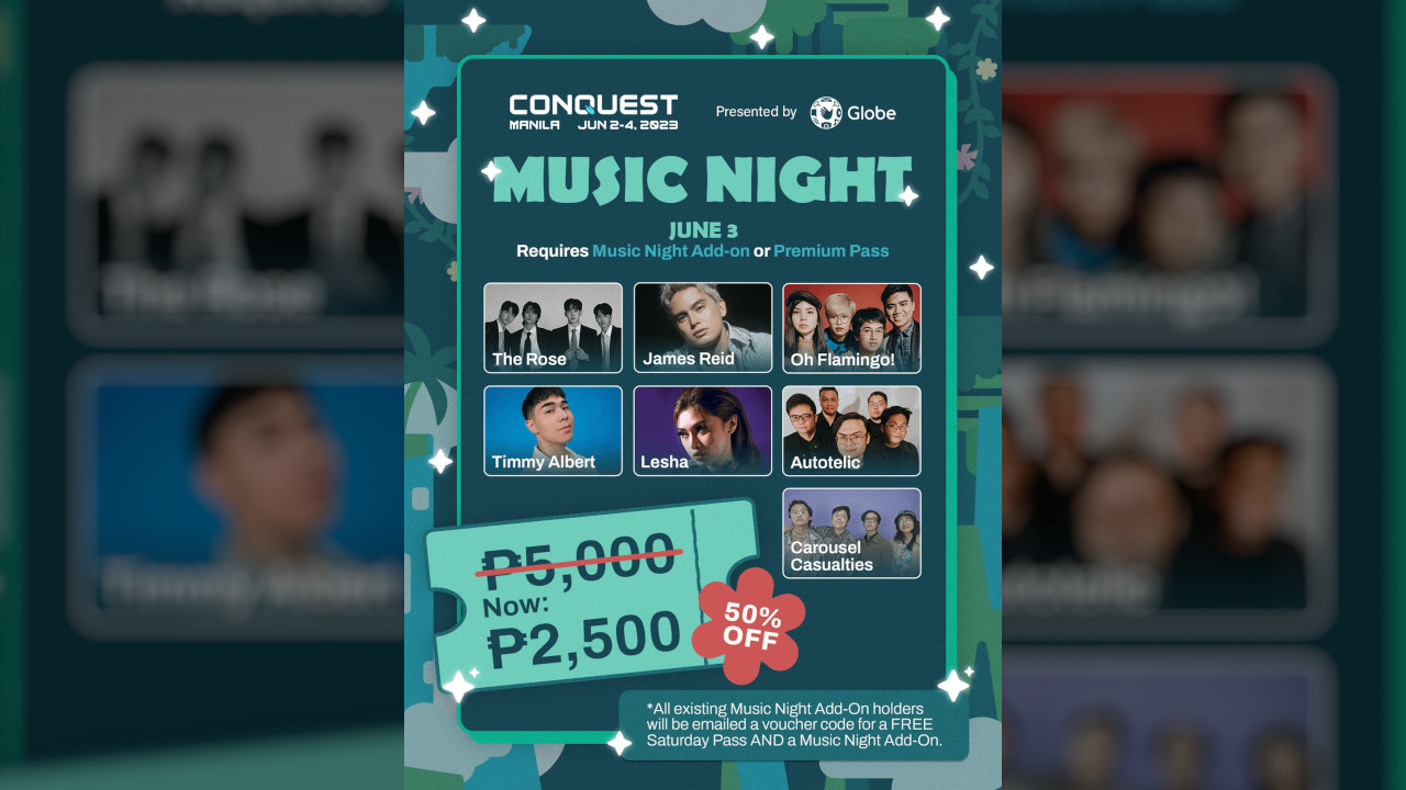 CONQuest Festival 2023 Music Night Globe Price Drop