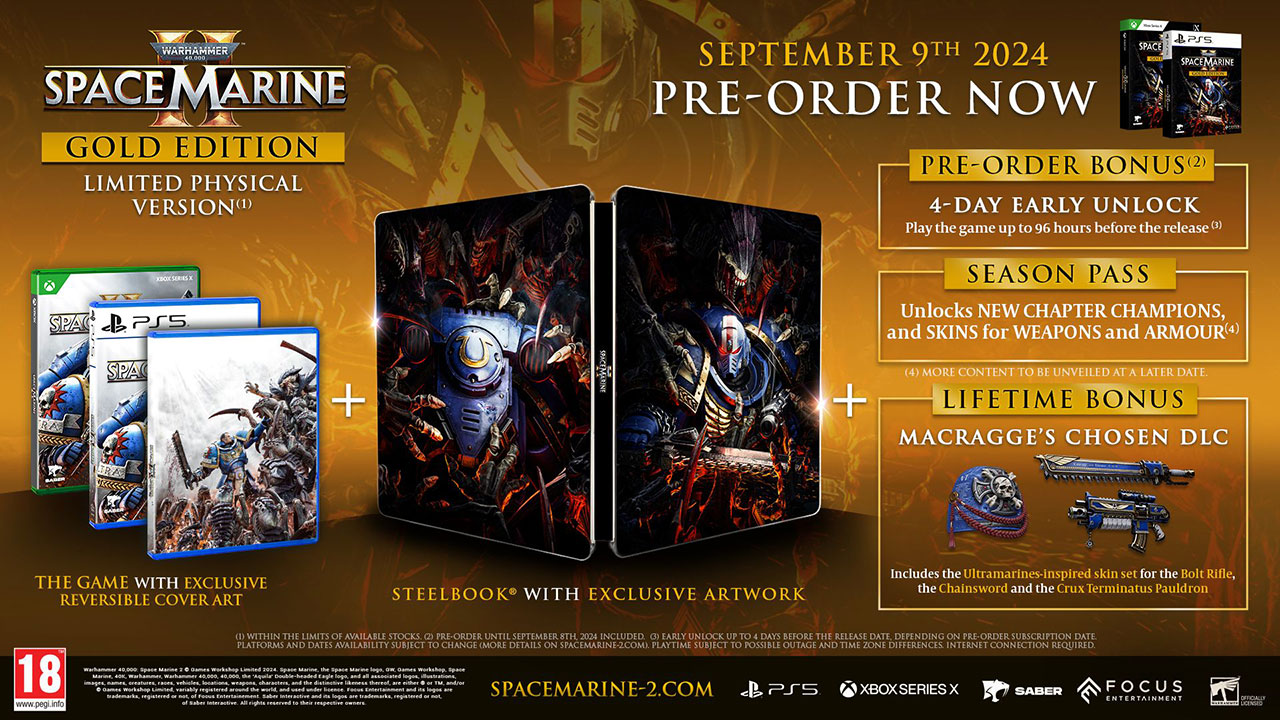Warhammer 40K Space Marine 2 PS5 Release