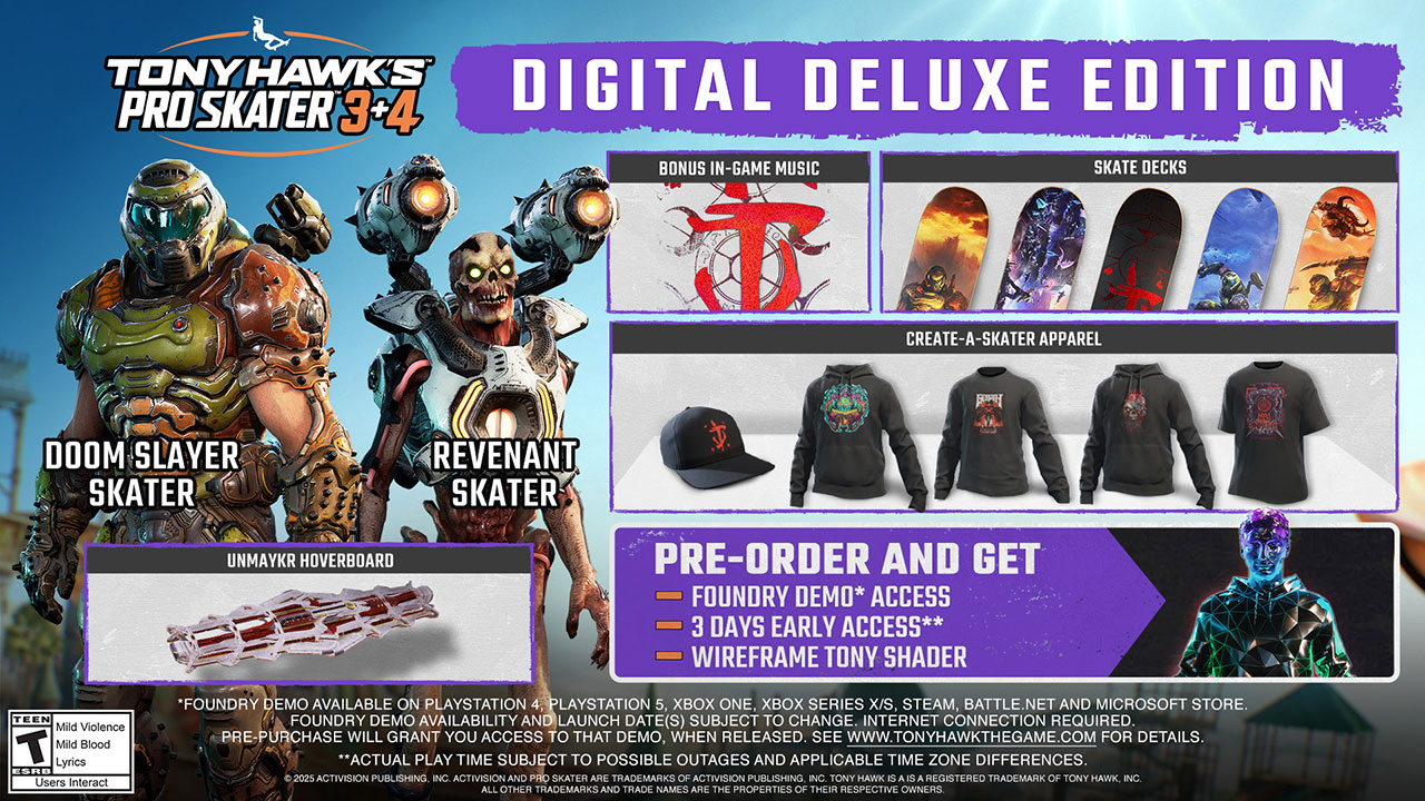 Tony Hawk’s Pro Skater 3 + 4 Release Date Special Editions Announced
