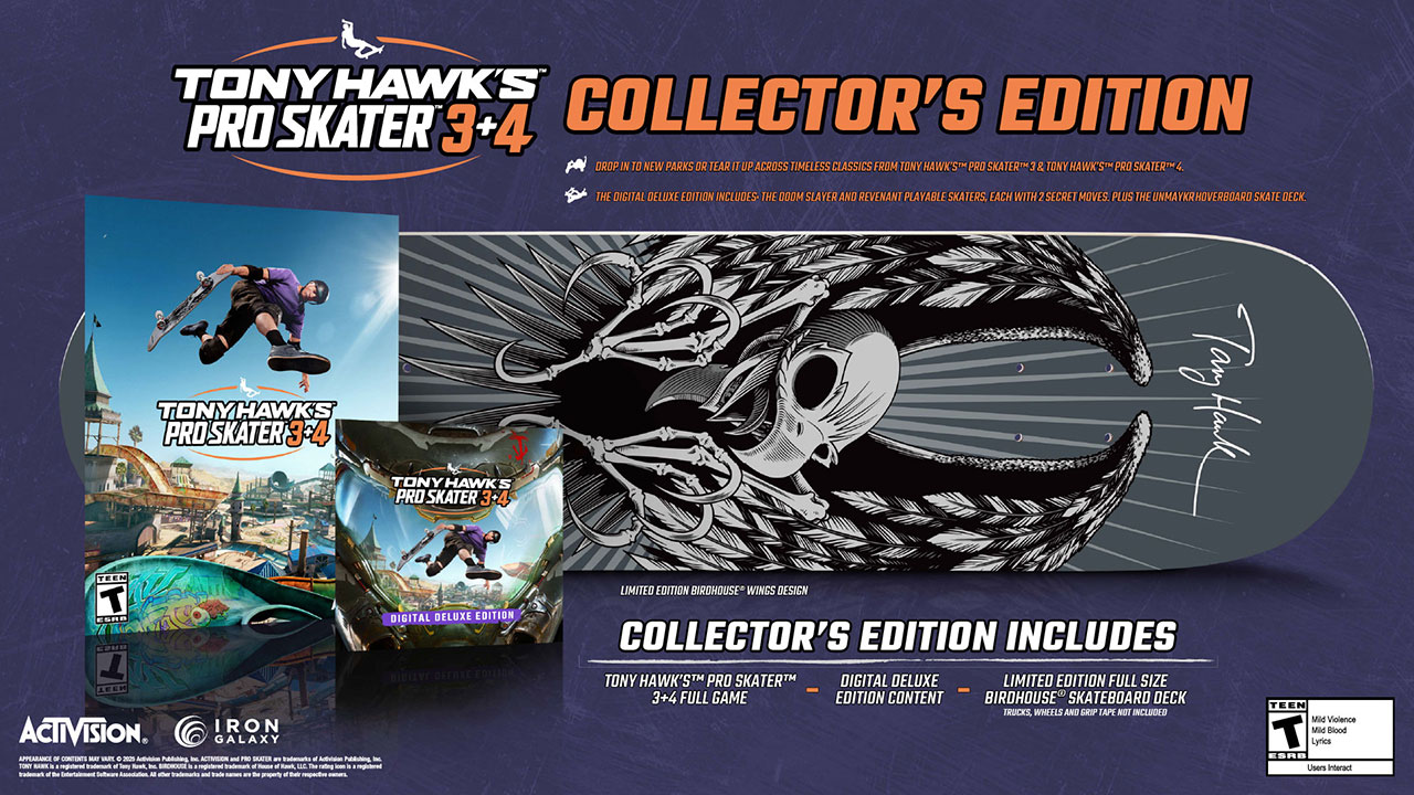 Tony Hawk’s Pro Skater 3 + 4 Release Date Special Editions Announced